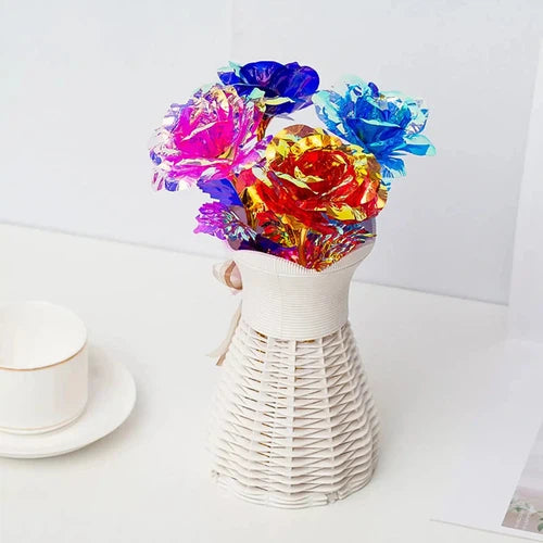 5pc Galaxy Rose Colorful Artificial Flower Roses Gifts for Women