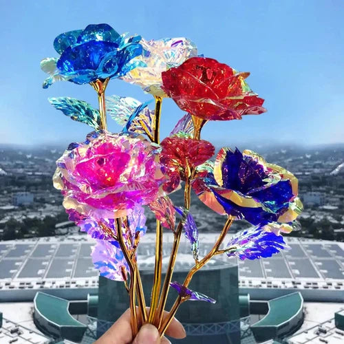 5pc Galaxy Rose Colorful Artificial Flower Roses Gifts for Women