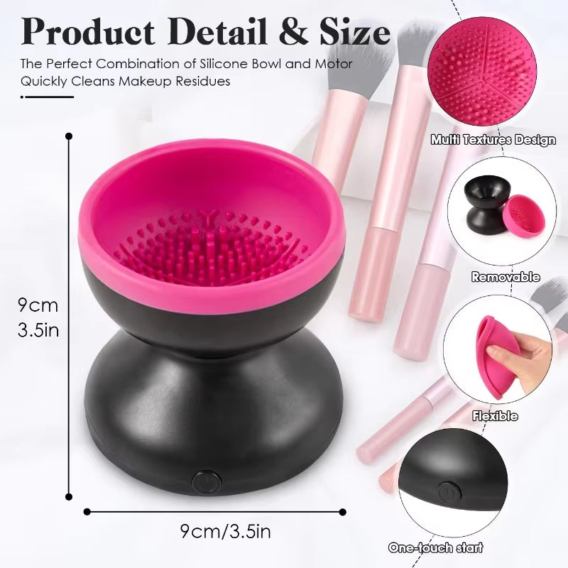 Portable Electric Makeup Brush Cleaner and Dryer with Silicone Technology-Cee General Store