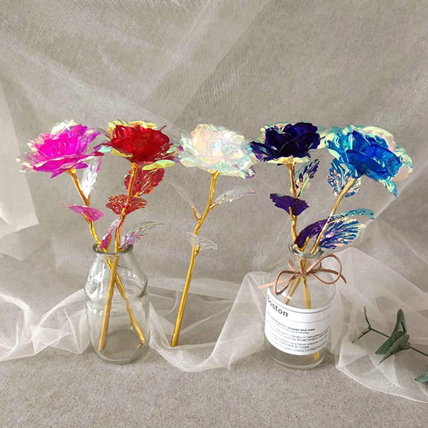 5pc Galaxy Rose Colorful Artificial Flower Roses Gifts for Women