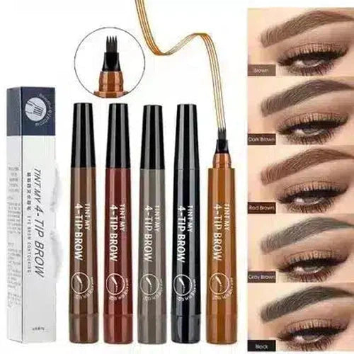 Waterproof Eyebrow Pencil – Long-Lasting, Realistic Fork Tip for Perfect Brow