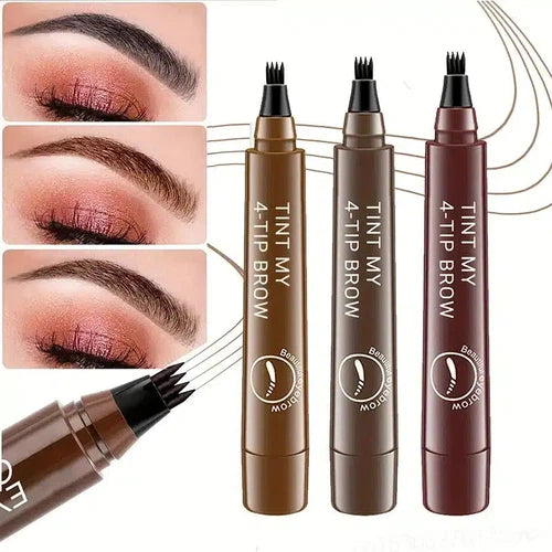 4 Point Eyebrow Pencil 4 Prong Tip Eyebrow Pen 4 Fork Eyebrow Pencil Waterproof Liquid Eyebrow Pencil Long Lasting Like Real